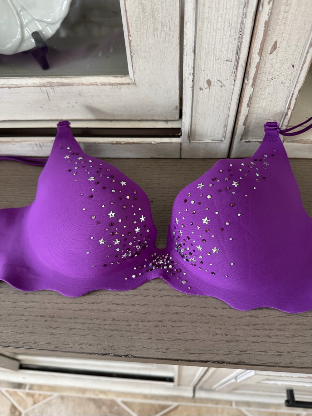 Victoria's Secret Purple Star-Embellished Push-Up Bra